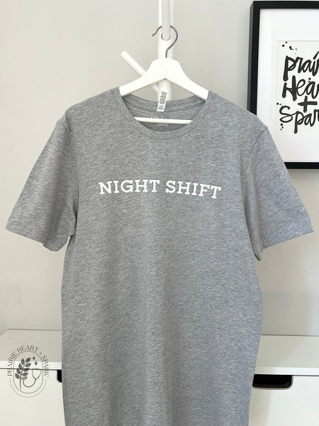 Night Shift: Athletic Grey short sleeve tee