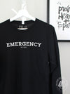 Collegiate: "Emergency est. 2025" on Black long sleeve