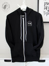Cred Arch: "RN" on a Black zip up hoodie