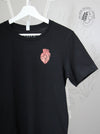 HEART-ology: Black short sleeve tee (rose gold heart mock up)