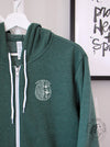 Mental Health: "Mental Health Matters brain" on Heather Forest zip up hoodie
