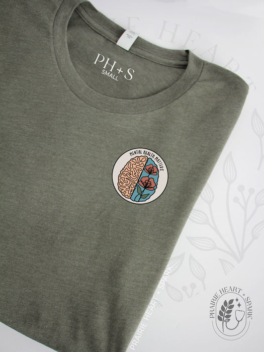 Mental Health Mind - Heather Military Green short sleeve tee