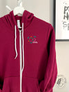 Caffeine Molecule on Maroon zip up hoodie
