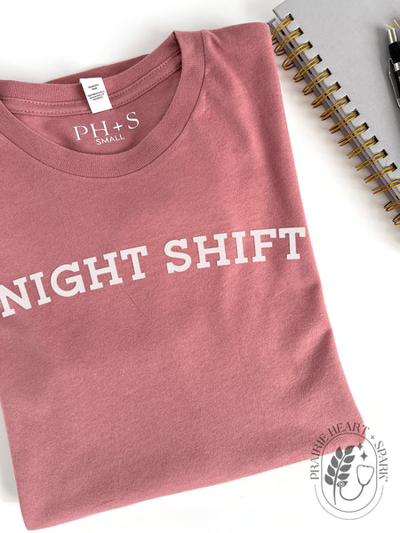 Night Shift: Mauve long sleeve