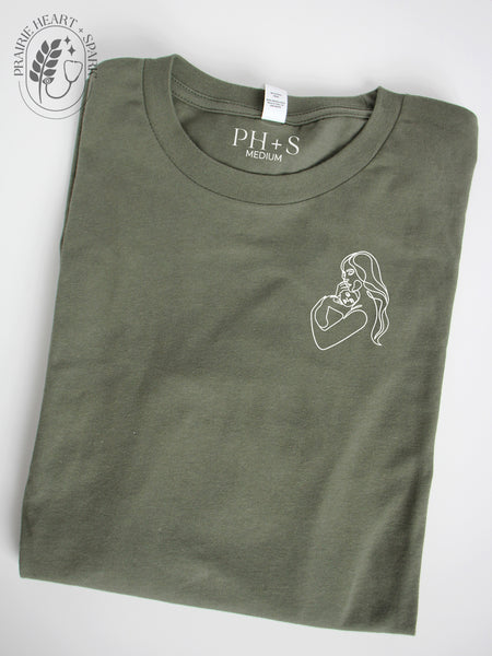Mom + Baby: Military Green long sleeve