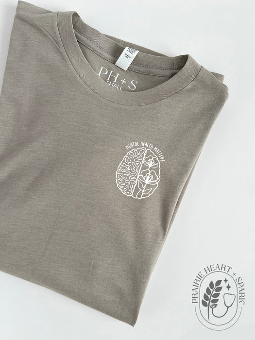 Mental Health: "Mental Health Matters Brain" - Stone long sleeve