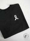 Oncology: "Oncology ribbon" on Black sweatshirt