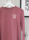 Pink sweatshirt with a white logo (mock up)