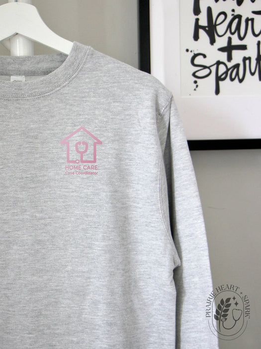 Athletic Grey sweatshirt with a rose gold logo (mock up)