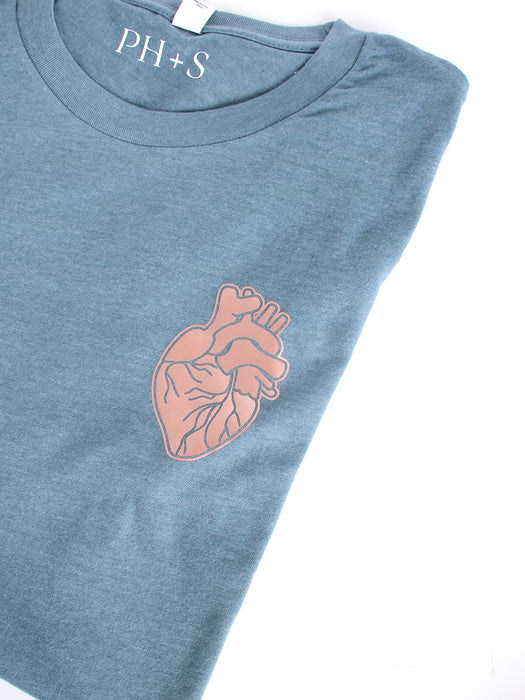 HEART-ology: Heather Slate short sleeve tee (rose gold heart)