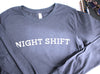 Night Shift: Heather Navy long sleeve
