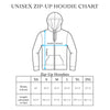 Unisex Zip-Up hoodie size chart